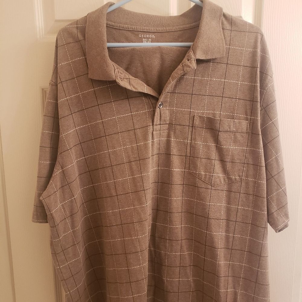 George plaid short sleeve golf shirt